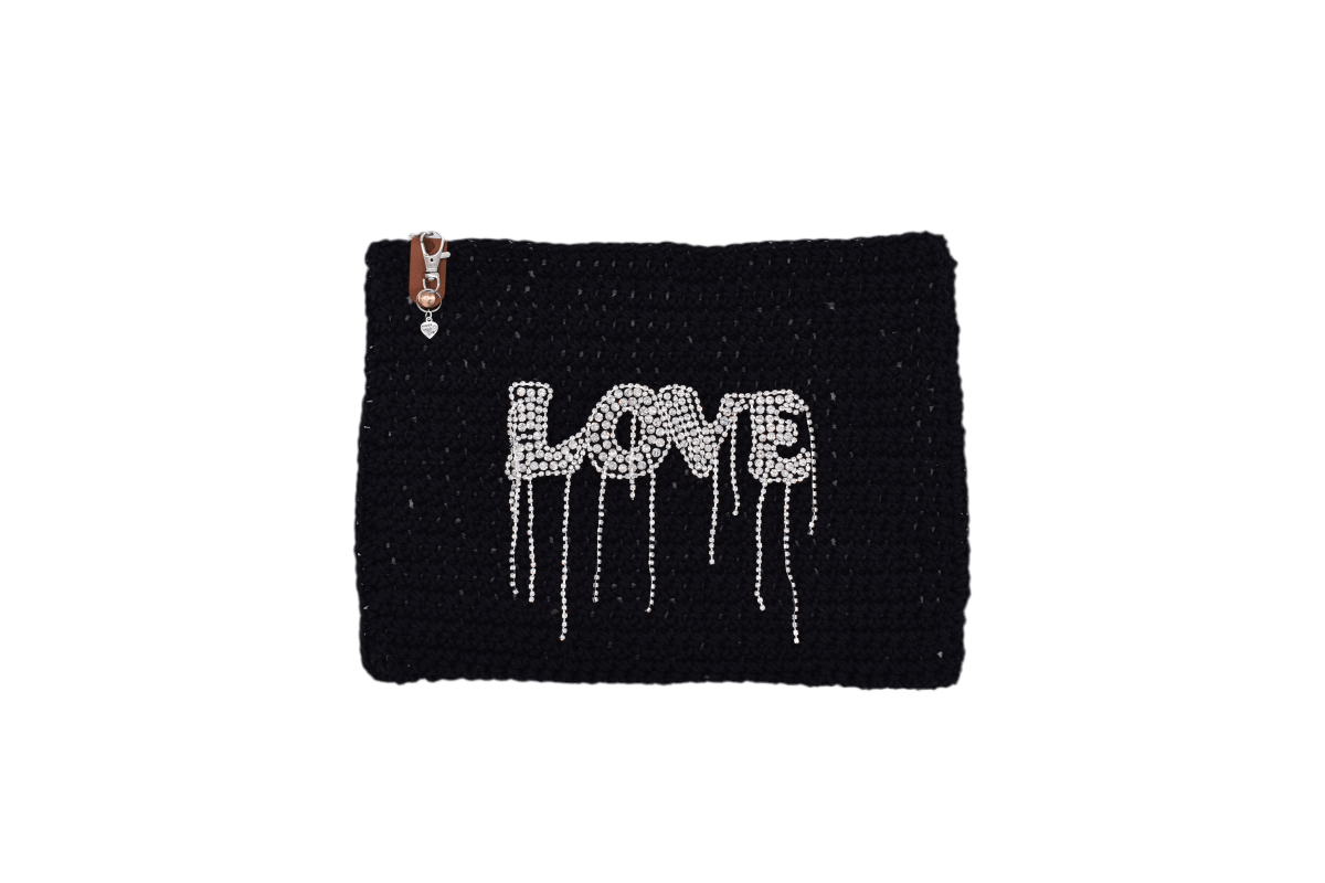 Handmade crochet zipper pouch for women