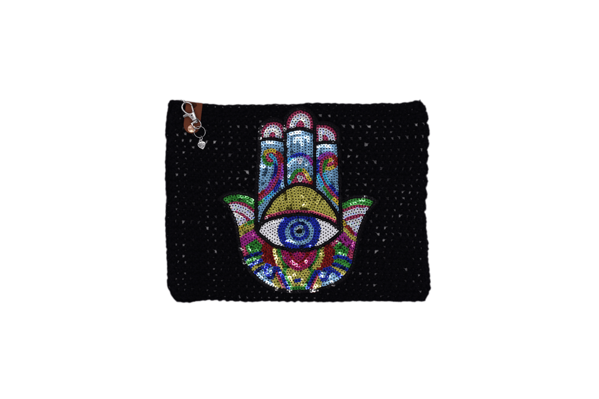 Handmade crochet zipper pouch for women