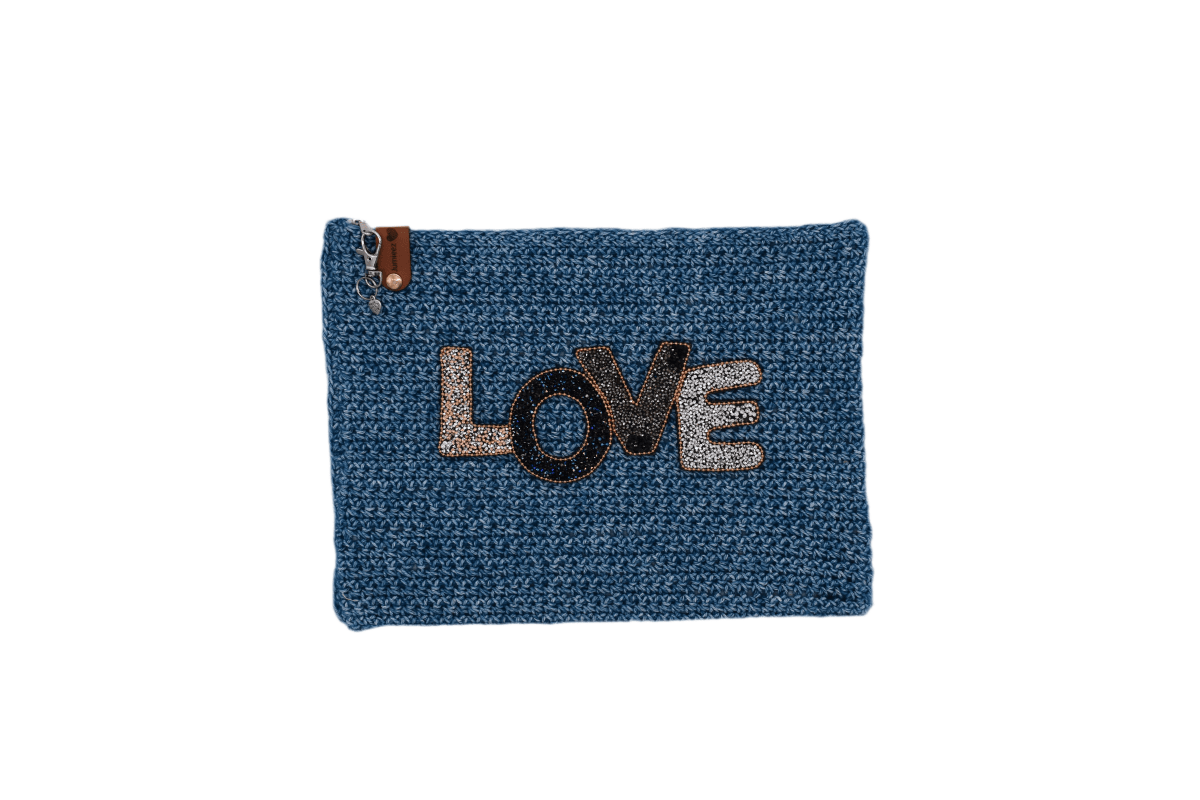 Handmade crochet zipper pouch for women
