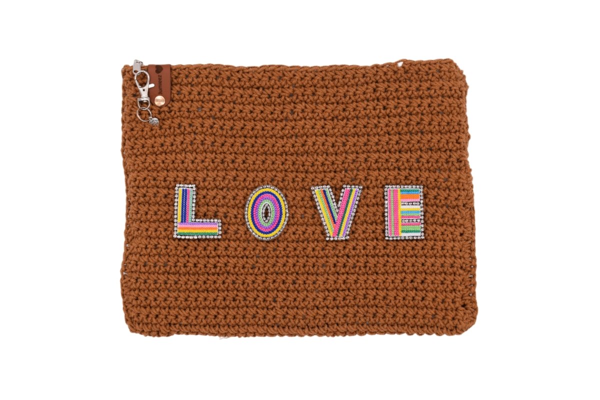 Handmade crochet zipper pouch for women