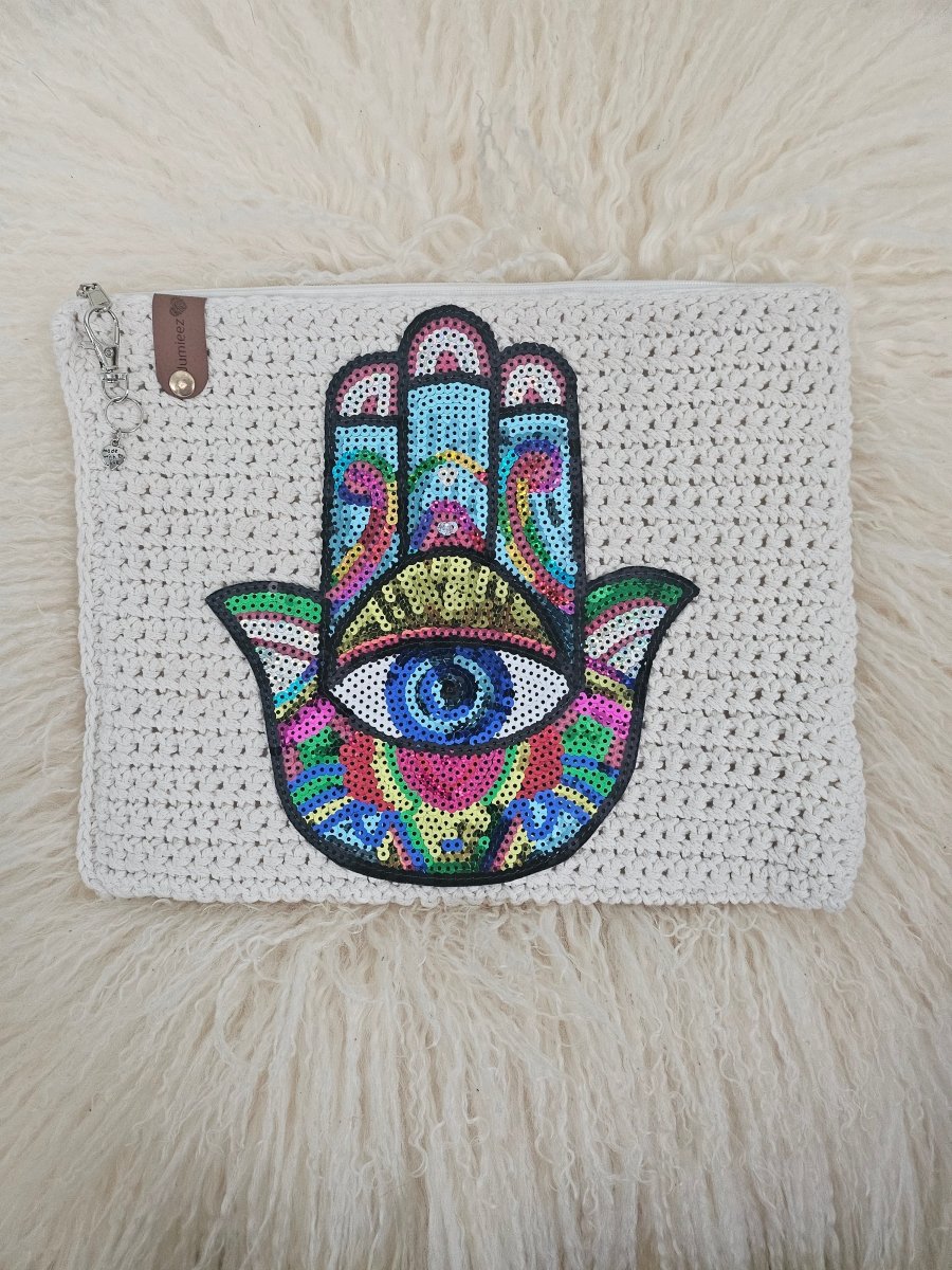 Handmade crochet zipper pouch for women