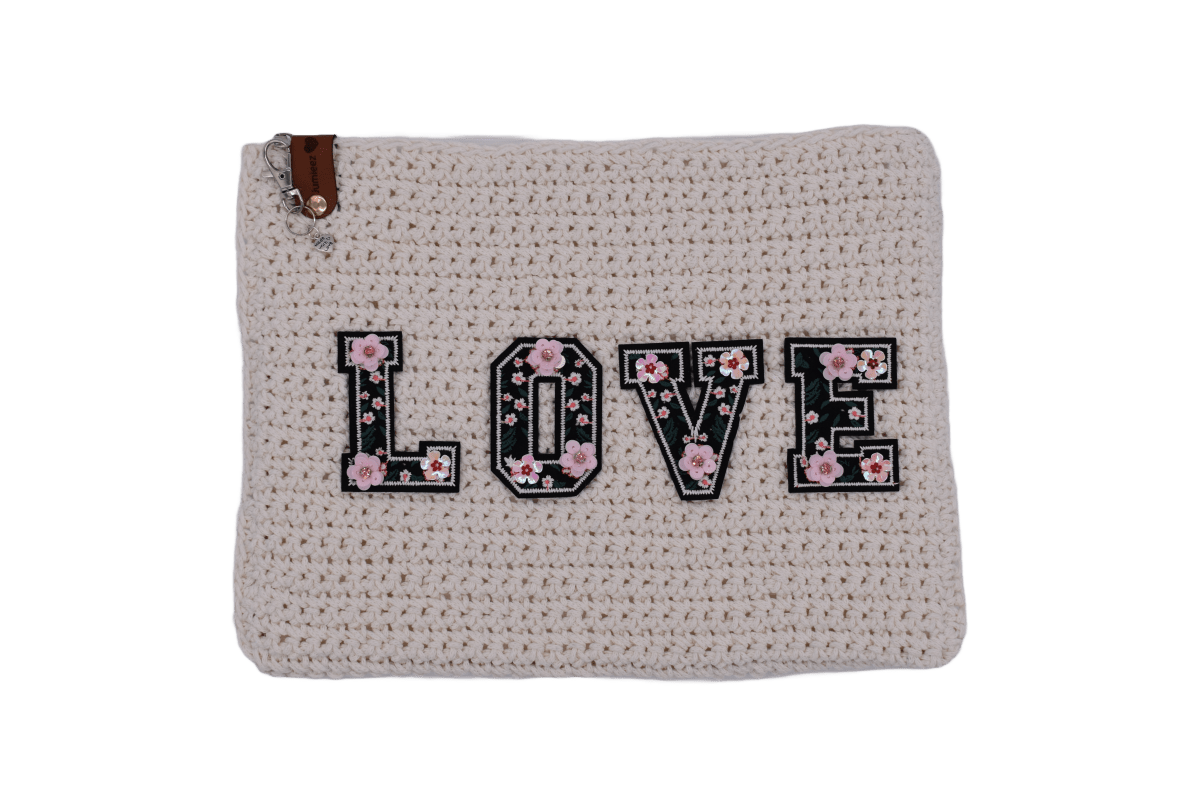 Handmade crochet zipper pouch for women