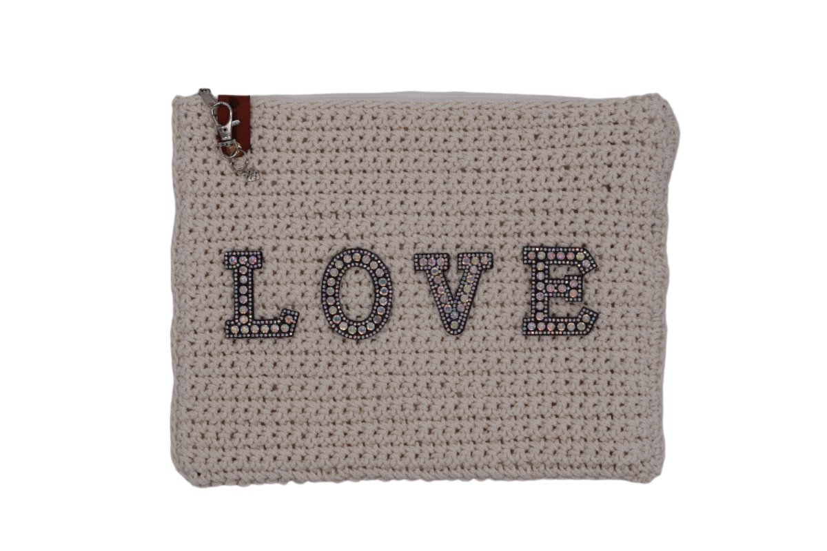 Handmade crochet zipper pouch for women
