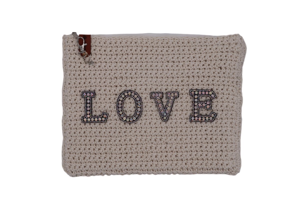 Handmade crochet zipper pouch for women