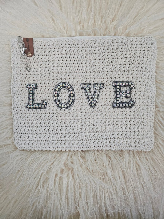 Handmade crochet zipper pouch for women