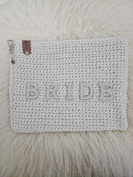 Handmade crochet zipper pouch for women