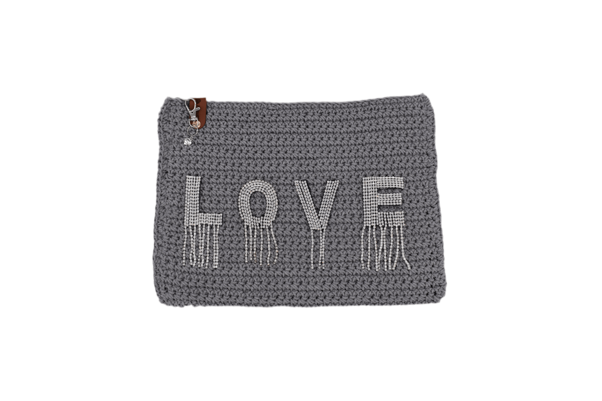 Handmade crochet zipper pouch for women
