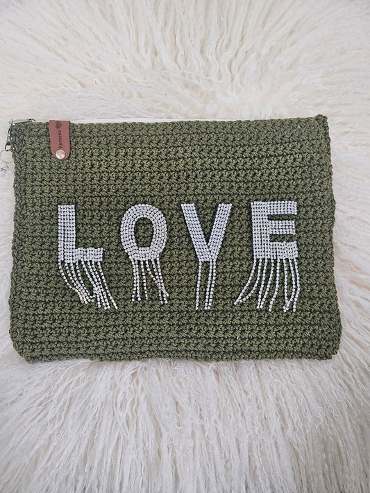 Handmade crochet zipper pouch for women