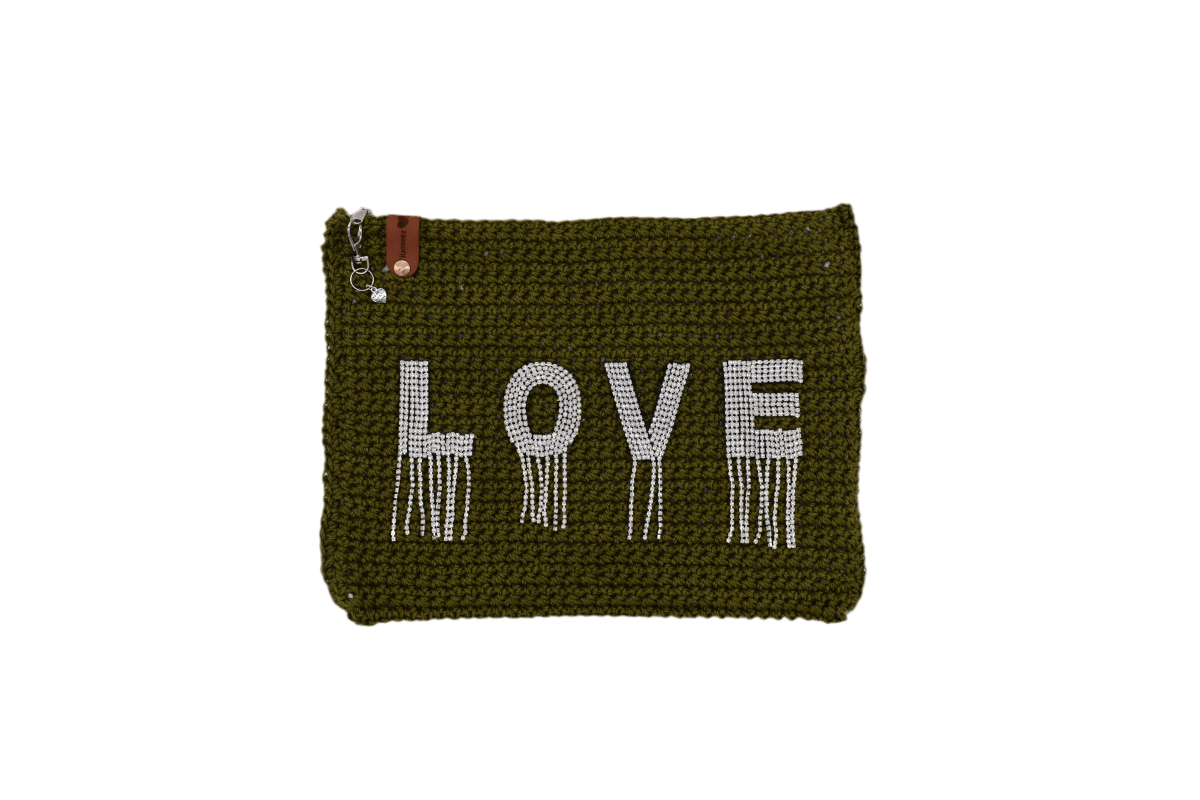 Handmade crochet zipper pouch for women