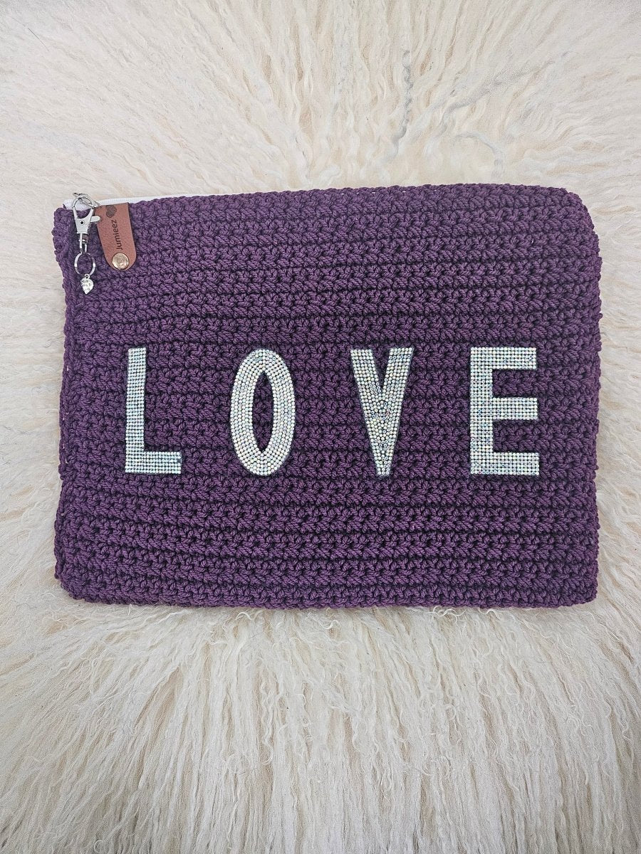 Handmade crochet zipper pouch for women