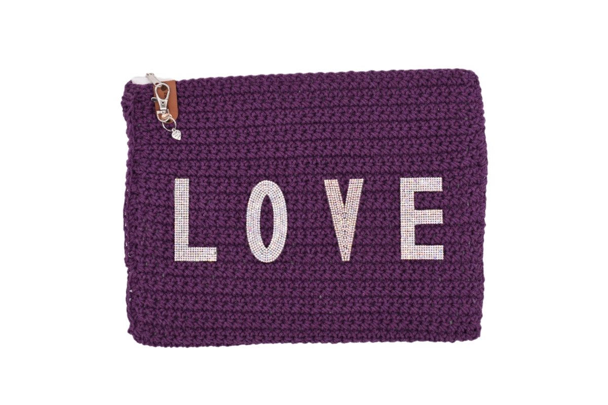 Handmade crochet zipper pouch for women