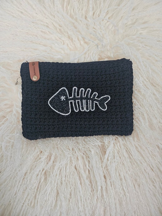 Handmade crochet zipper pouch for women