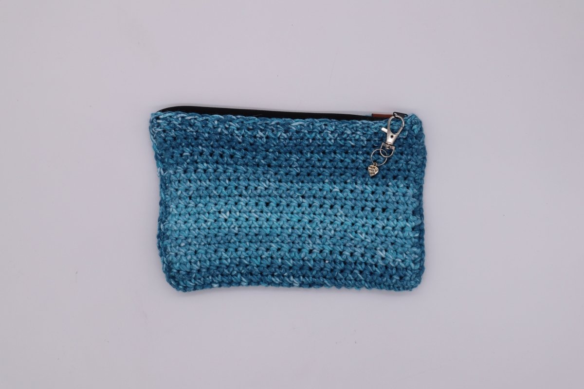 Handmade crochet zipper pouch for women
