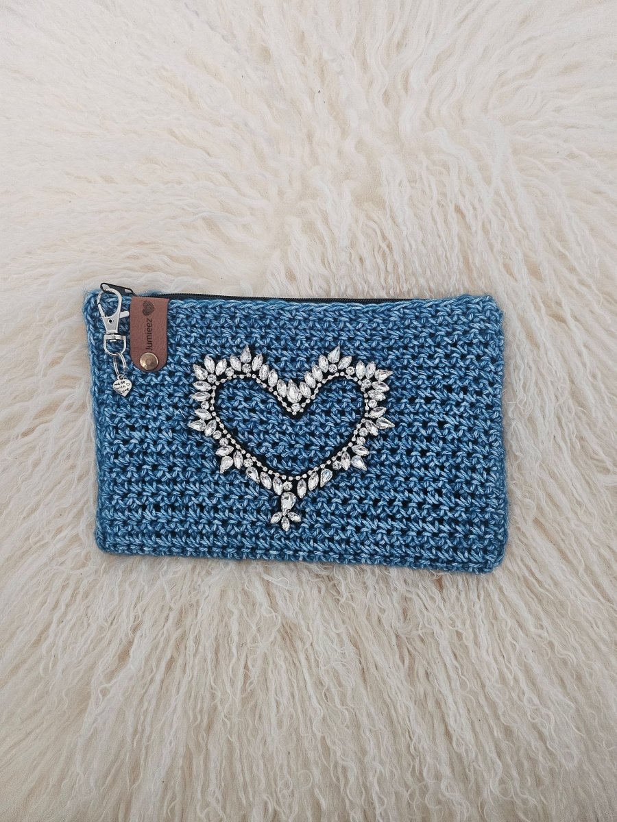 Handmade crochet zipper pouch for women
