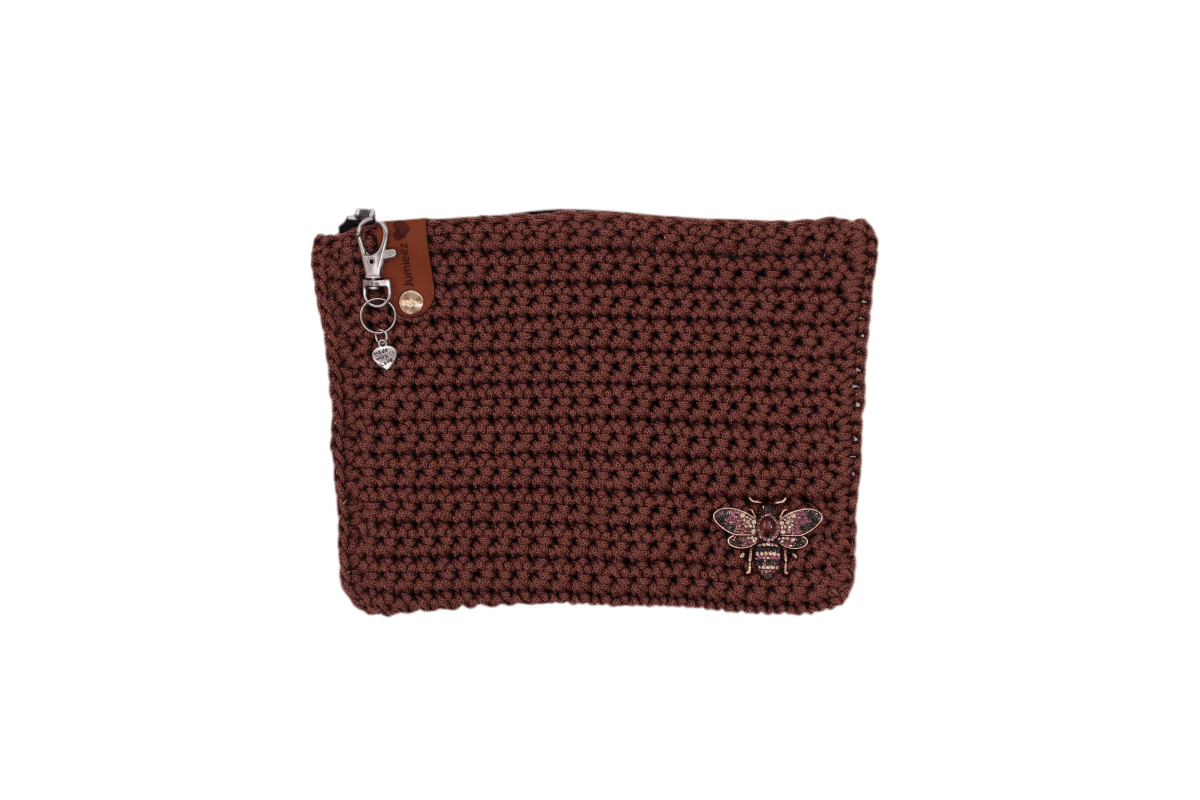 Handmade crochet zipper pouch for women