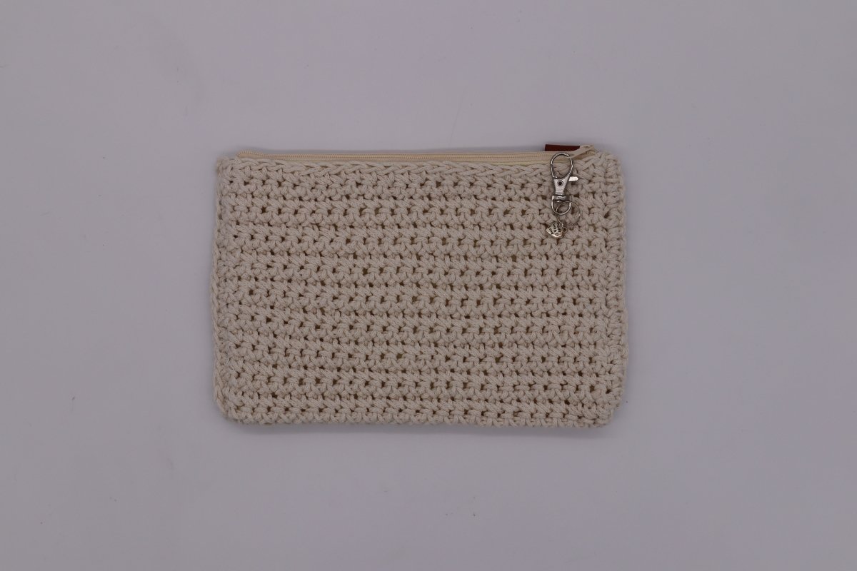 Handmade crochet zipper pouch for women