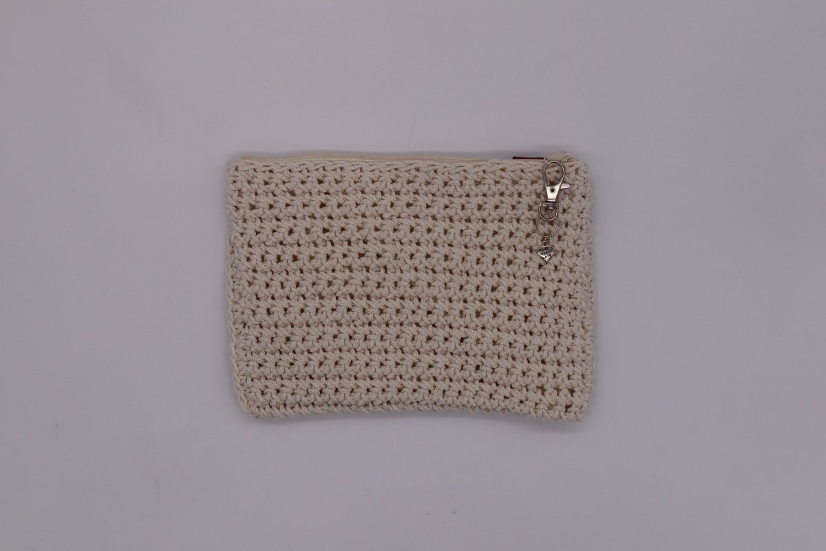Handmade crochet zipper pouch for women