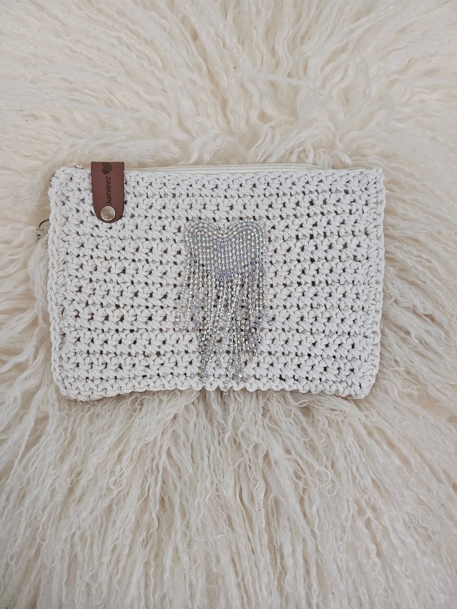 Handmade crochet zipper pouch for women