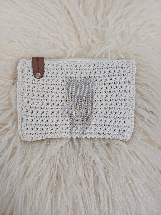 Handmade crochet zipper pouch for women