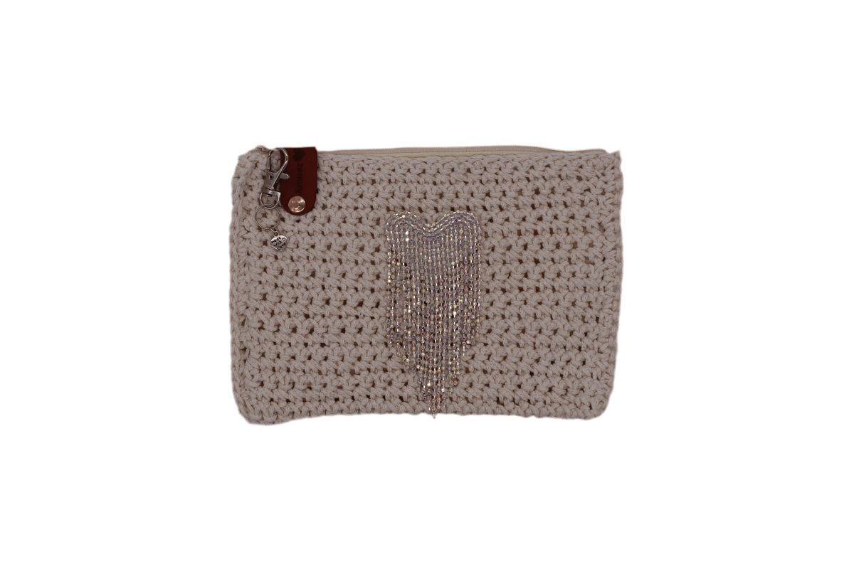 Handmade crochet zipper pouch for women