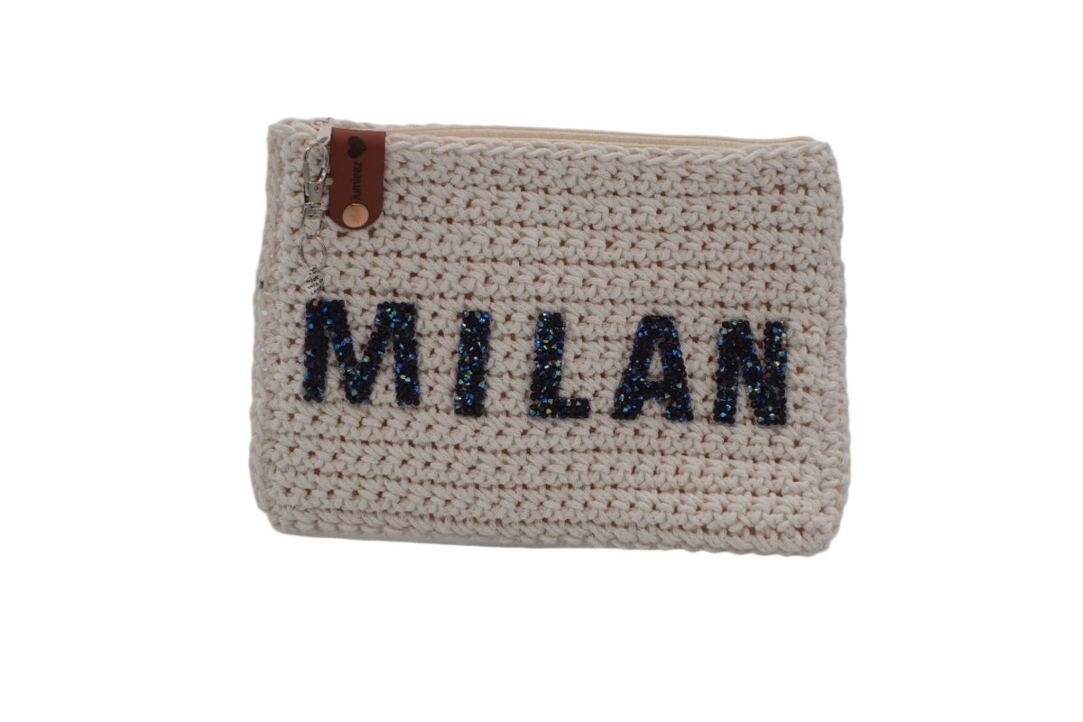 Handmade crochet zipper pouch for women
