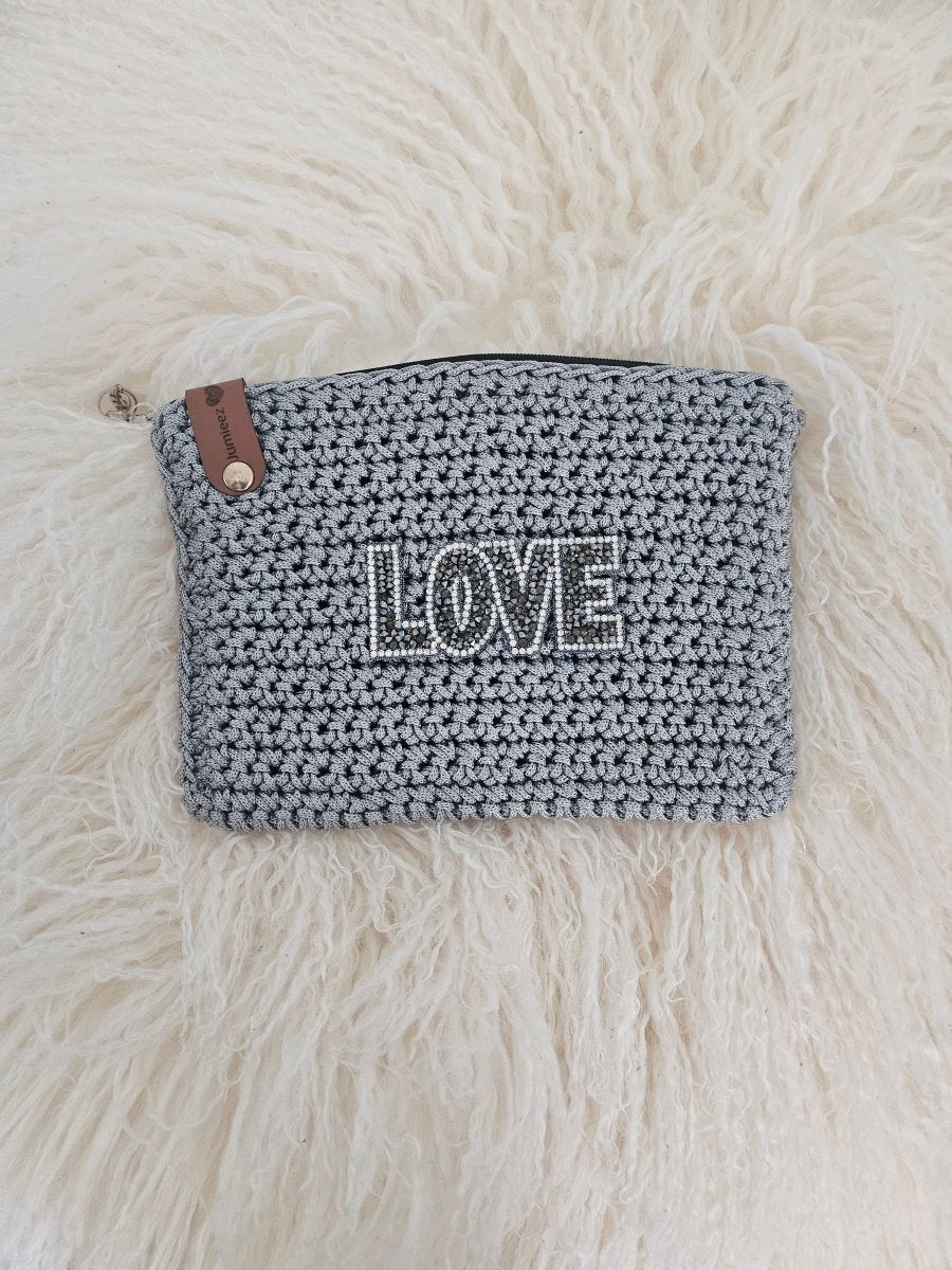 Handmade crochet zipper pouch for women