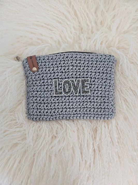 Handmade crochet zipper pouch for women