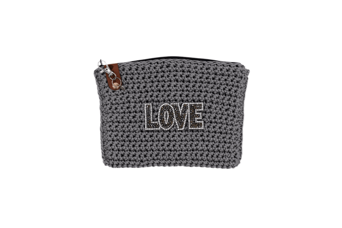 Handmade crochet zipper pouch for women