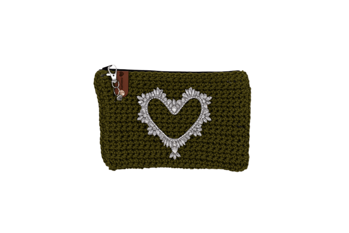 Handmade crochet zipper pouch for women