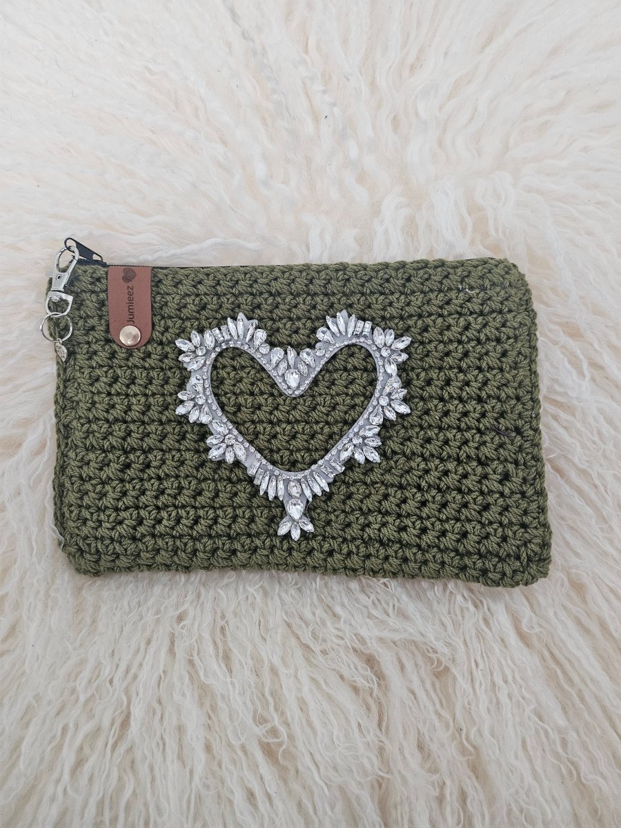 Handmade crochet zipper pouch for women
