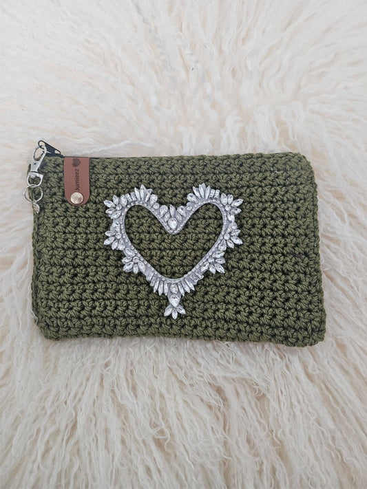 Handmade crochet zipper pouch for women