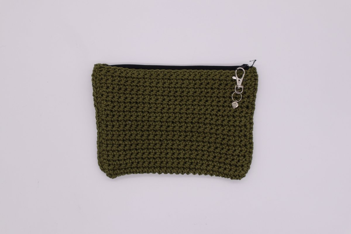 Handmade crochet zipper pouch for women