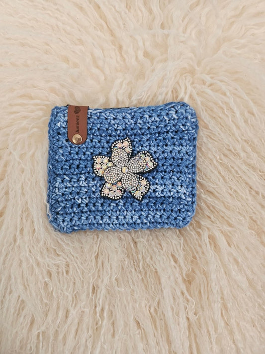 Handmade crochet zipper pouch for women