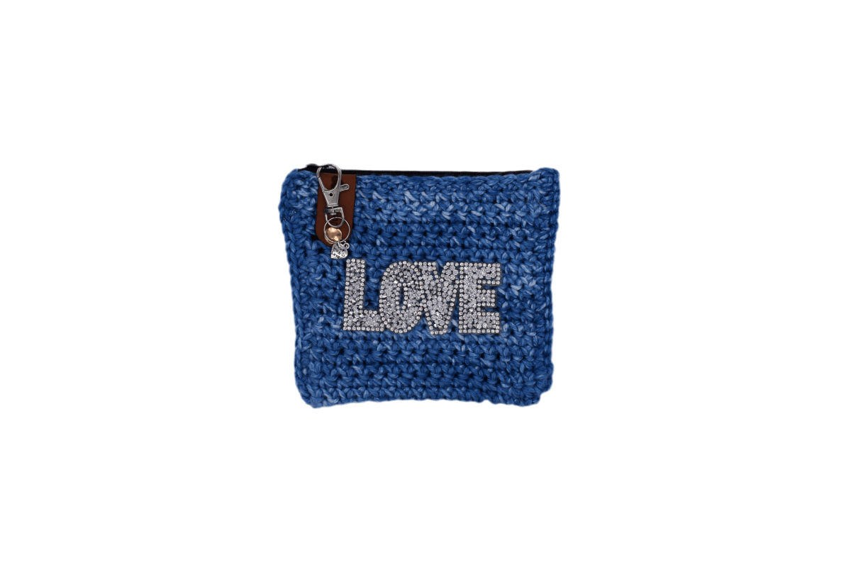 Handmade crochet zipper pouch for women