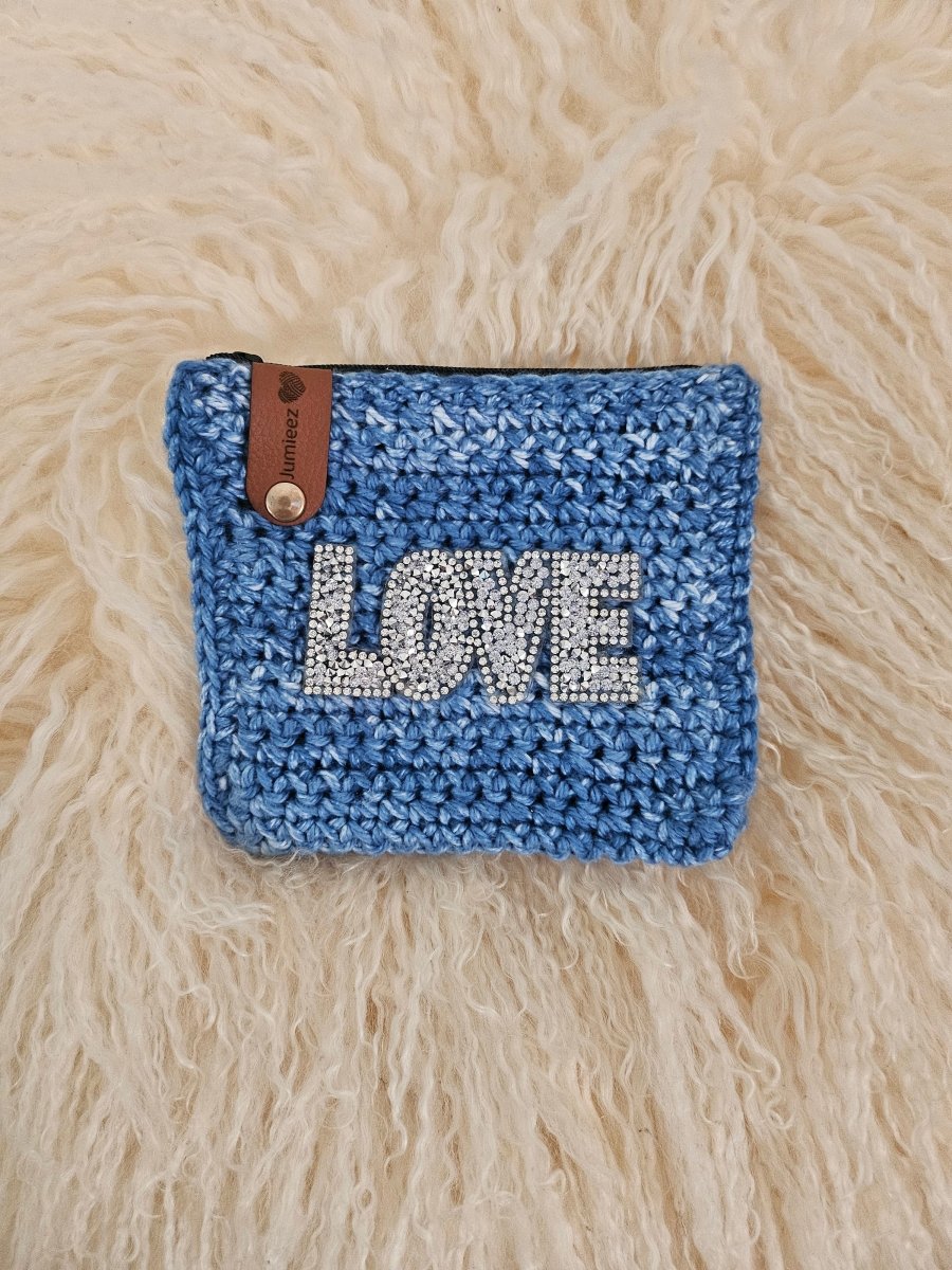 Handmade crochet zipper pouch for women