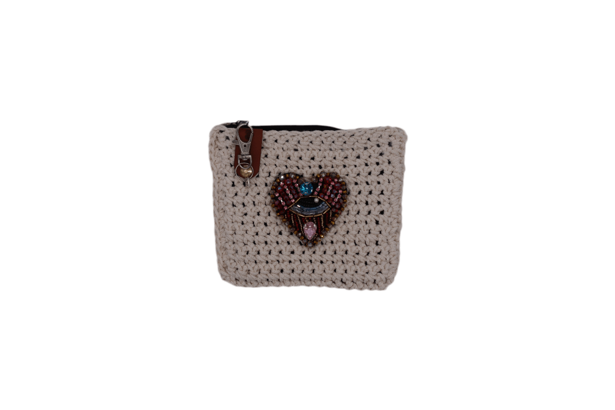 Handmade crochet zipper pouch for women