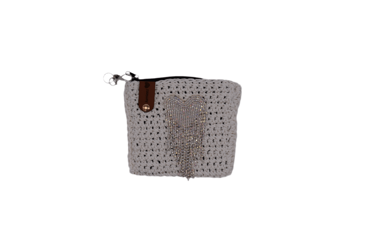 Handmade crochet zipper pouch for women