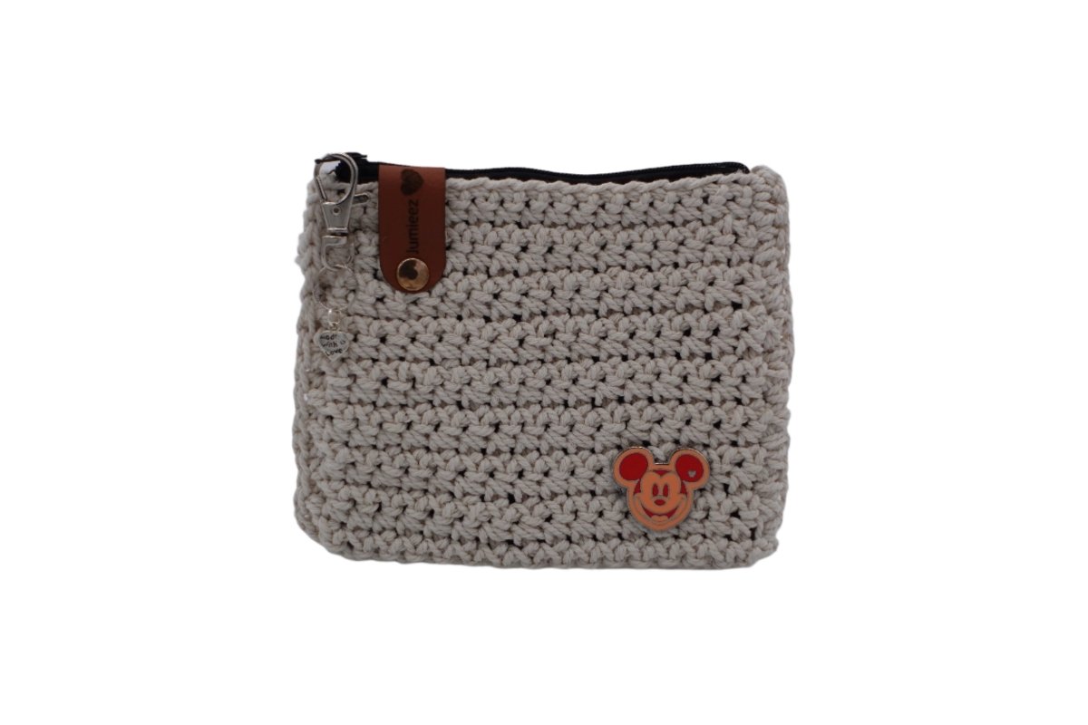 Handmade crochet zipper pouch for women