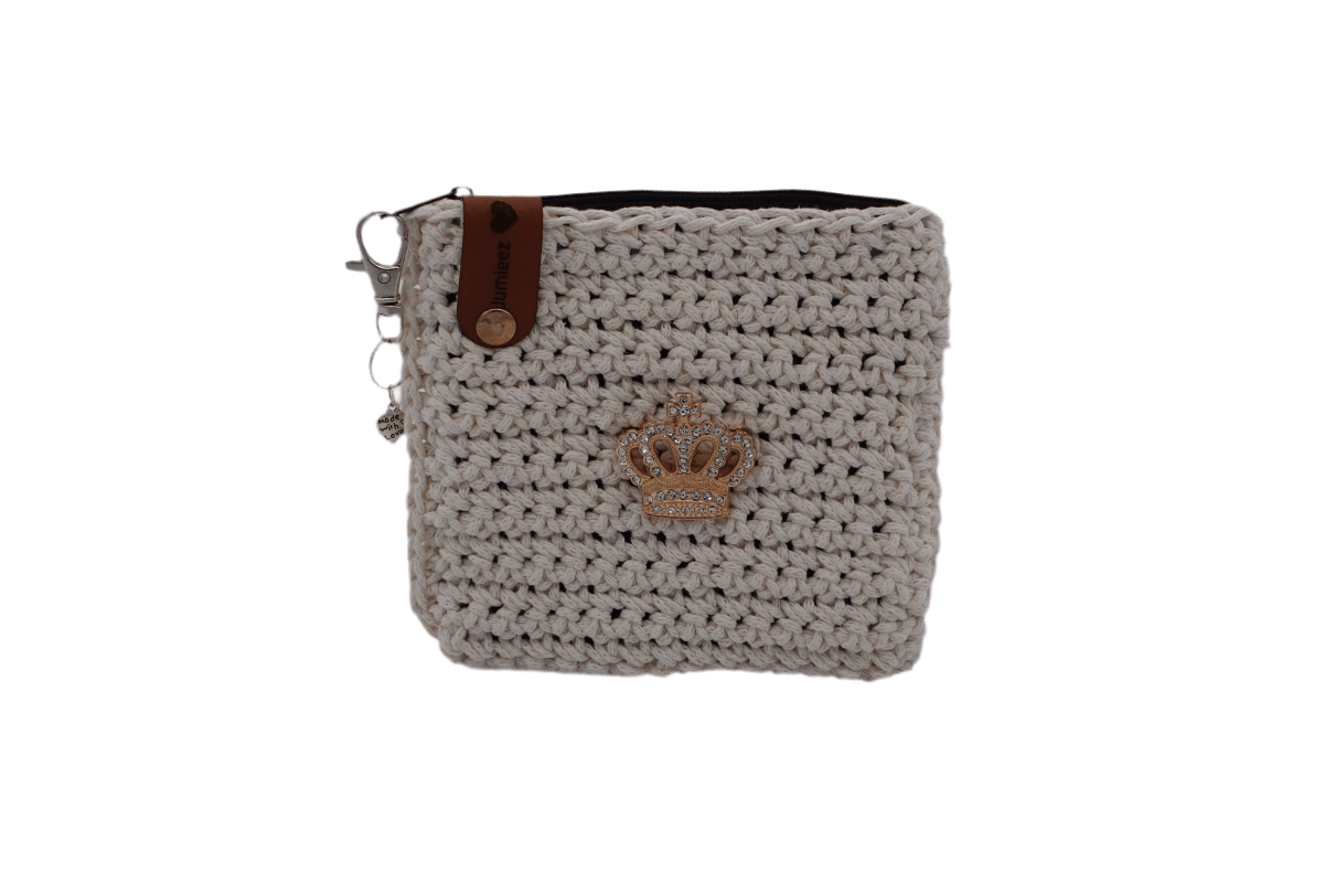 Handmade crochet zipper pouch for women