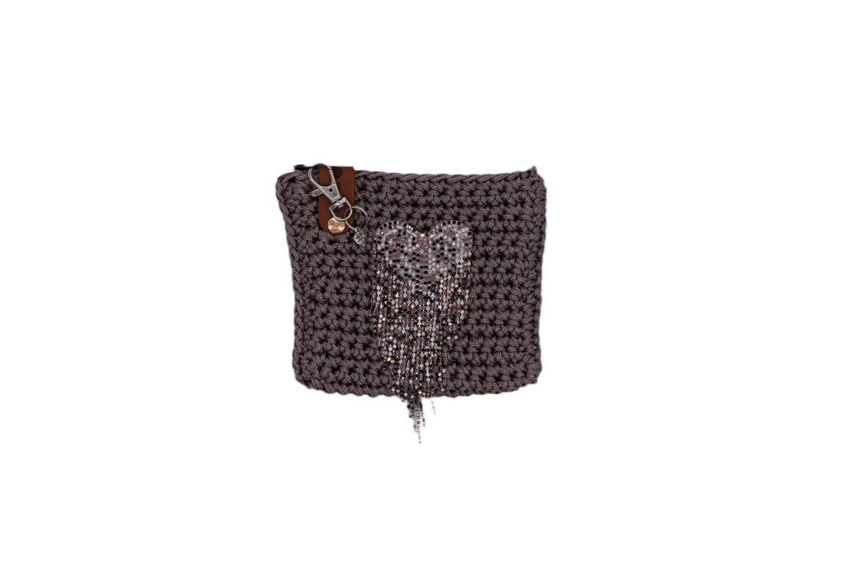 Handmade crochet zipper pouch for women