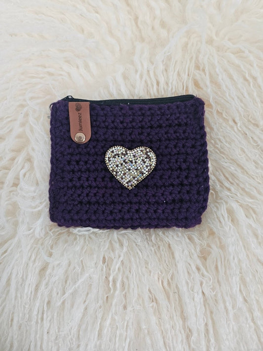 Handmade crochet zipper pouch for women