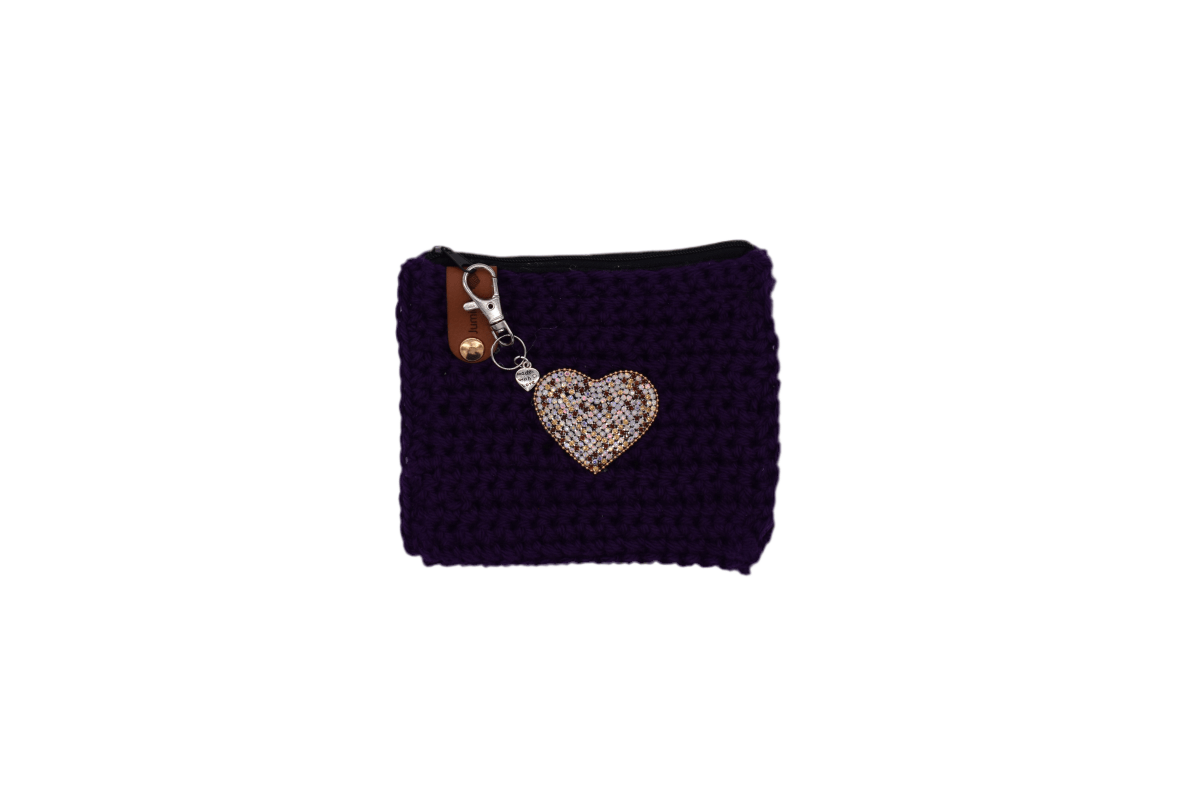Handmade crochet zipper pouch for women