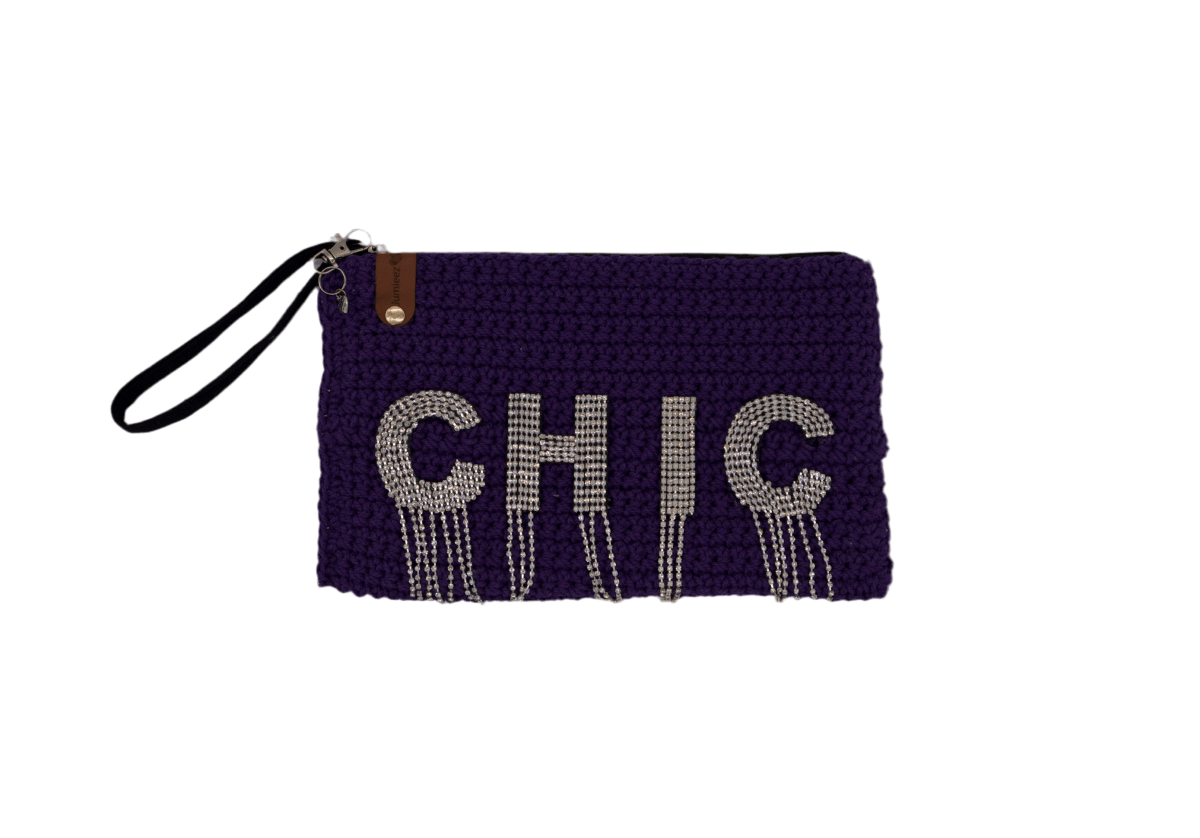 Handmade crochet zipper pouch for women