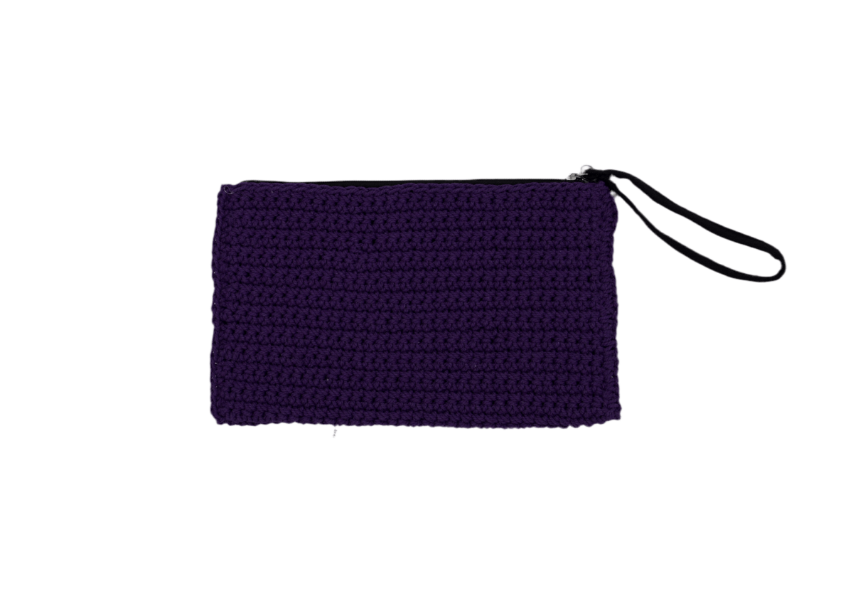 Handmade crochet zipper pouch for women