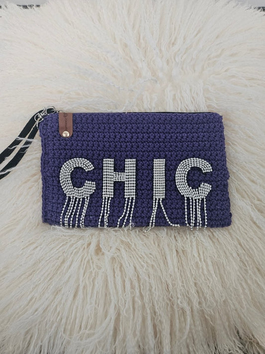 Handmade crochet zipper pouch for women