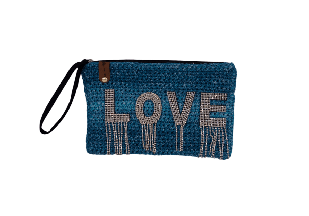 Handmade crochet zipper pouch for women