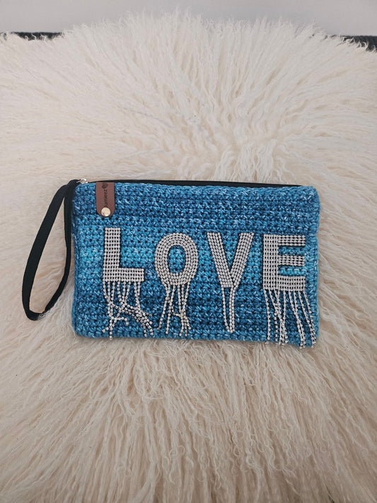 Handmade crochet zipper pouch for women